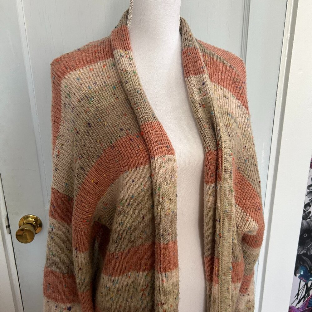 John + Jenn Speckled Striped Open Long Cardigan John + Jenn